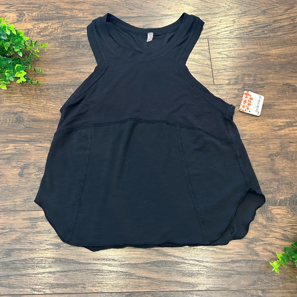 NWT FP Free People Movement Silver Lining Tempo Tank - black